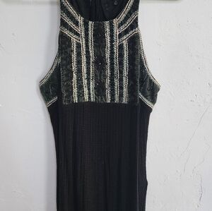 Lucky Brand Black and Green Halter Blouse